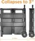Collapsible Ultra-Slim Pack-N-Roll, 2 Wheel Utility Cart , With Telescopic Handle - Super Strong up to 80 Lbs Load Capacity, Black